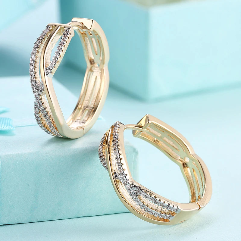 Gold Twist Hoop Earrings