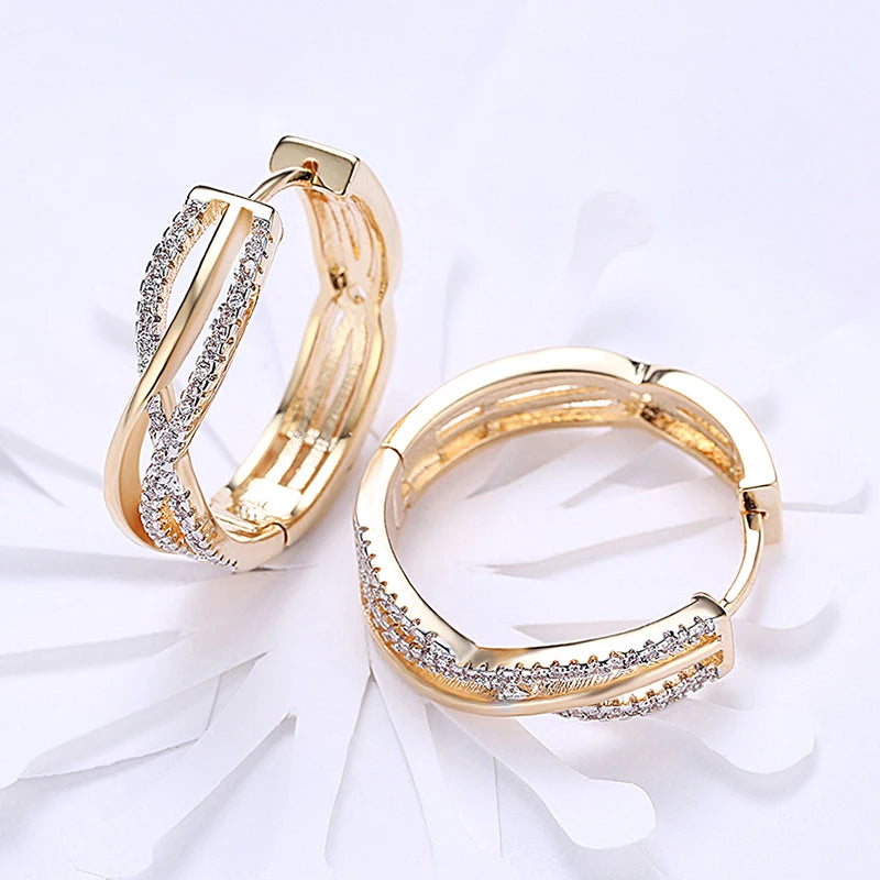 Gold Twist Hoop Earrings