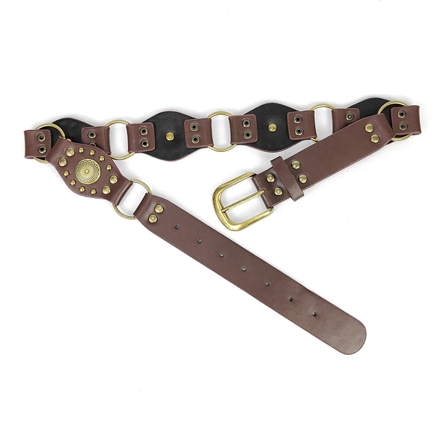 Western Cowboy Style Metal Buckle Belt