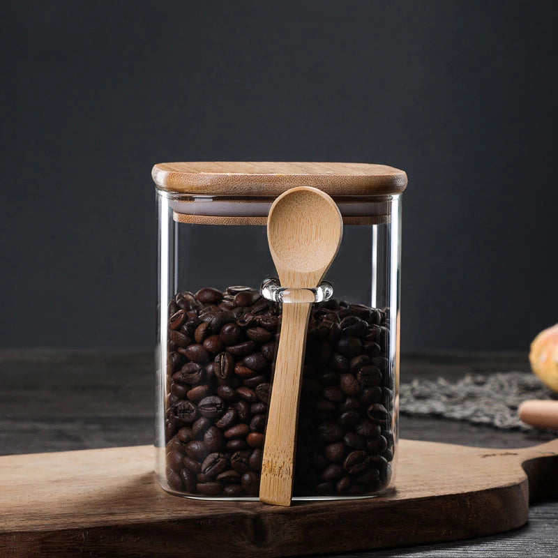 Glass Jars With Lid And Spoon