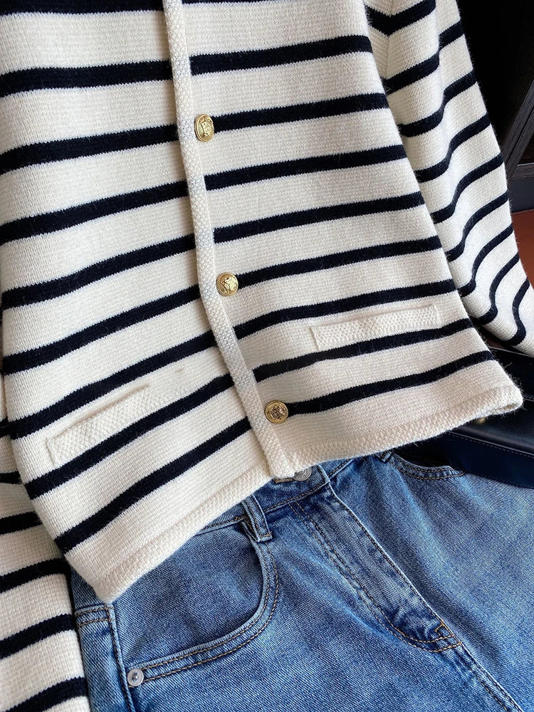 Stripe Knitted Cardigan