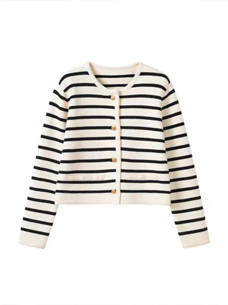 Stripe Knitted Cardigan