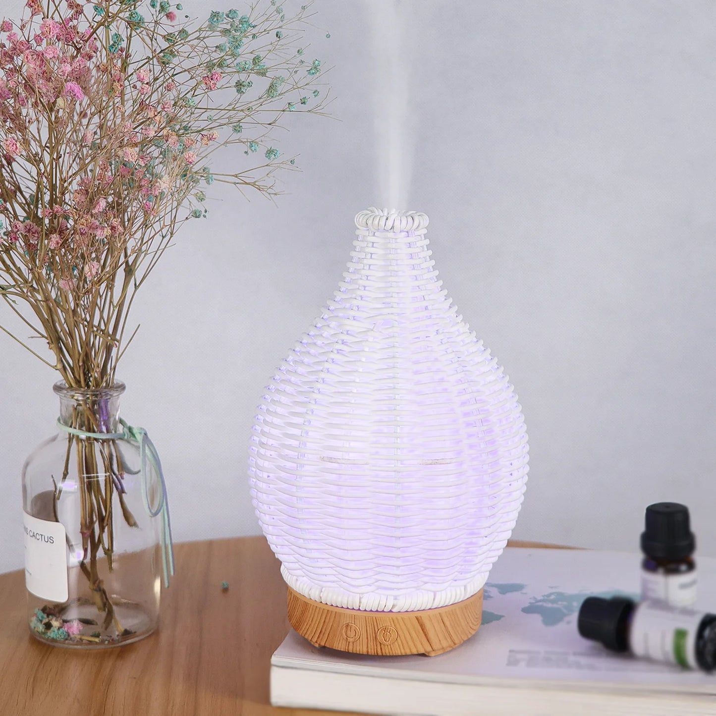 Wood Weave Mini Vase Air Humidifier USB Electronic