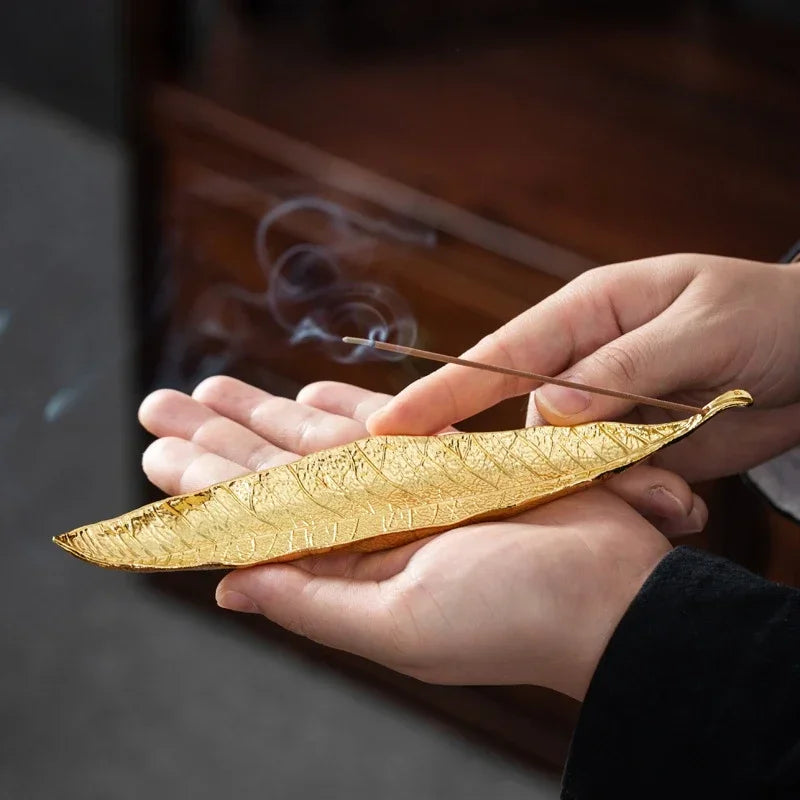 Porte-encens récupérateur de cendres à longues feuilles