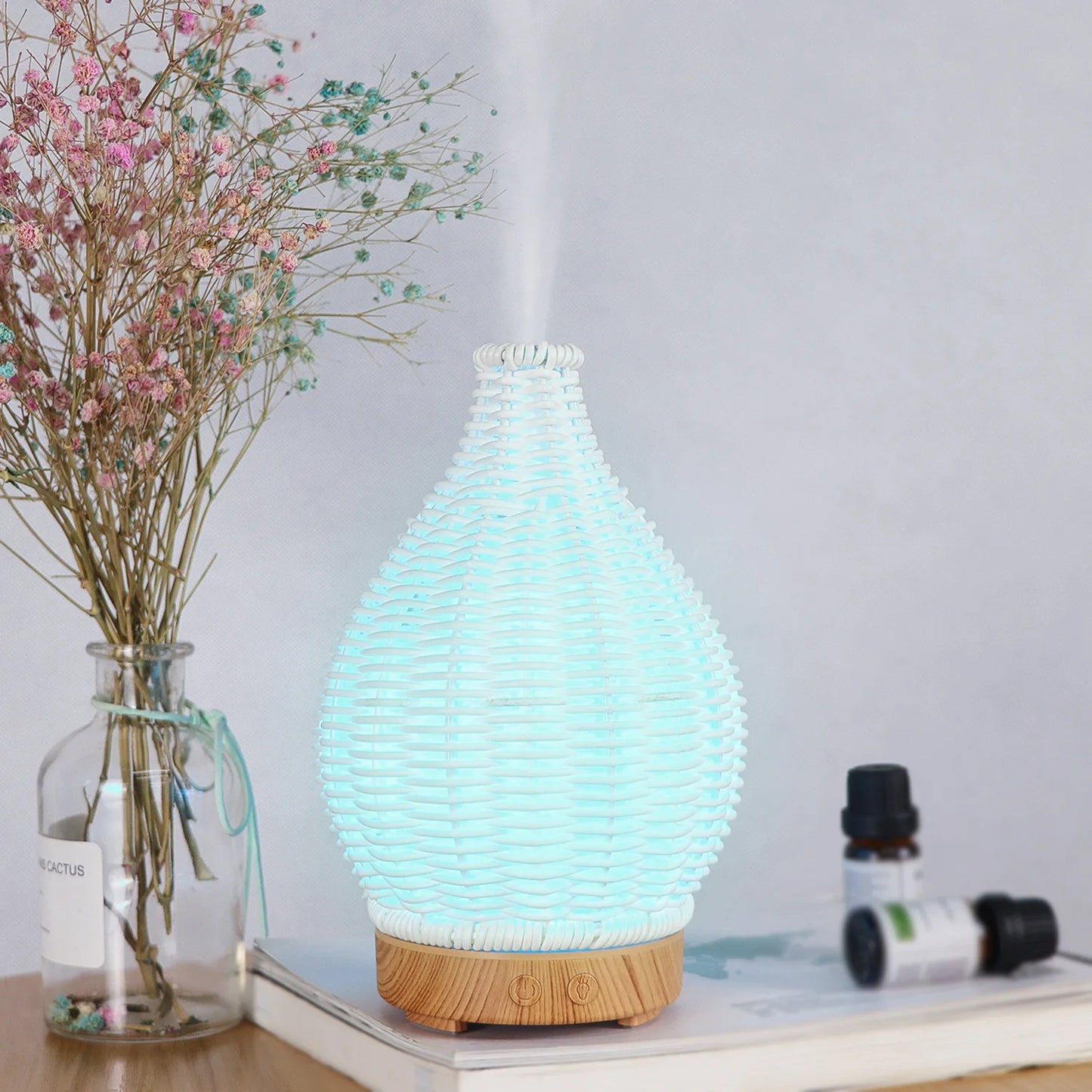 Wood Weave Mini Vase Air Humidifier USB Electronic