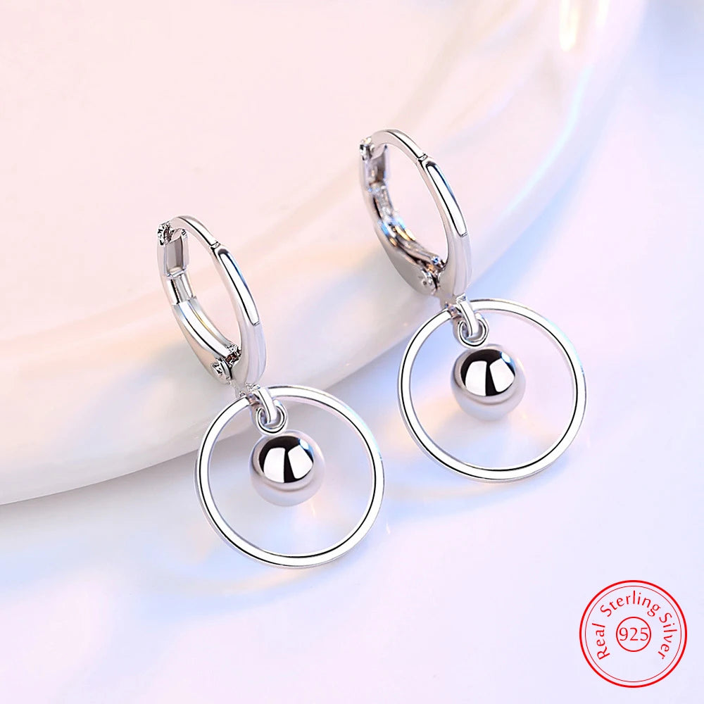 Genuine 925 Sterling Silver Drop Earrings