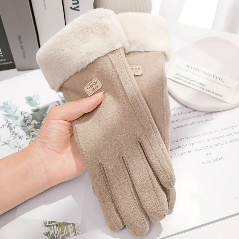 Warm Suede Lady Gloves