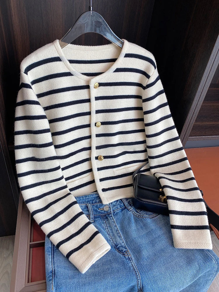 Stripe Knitted Cardigan