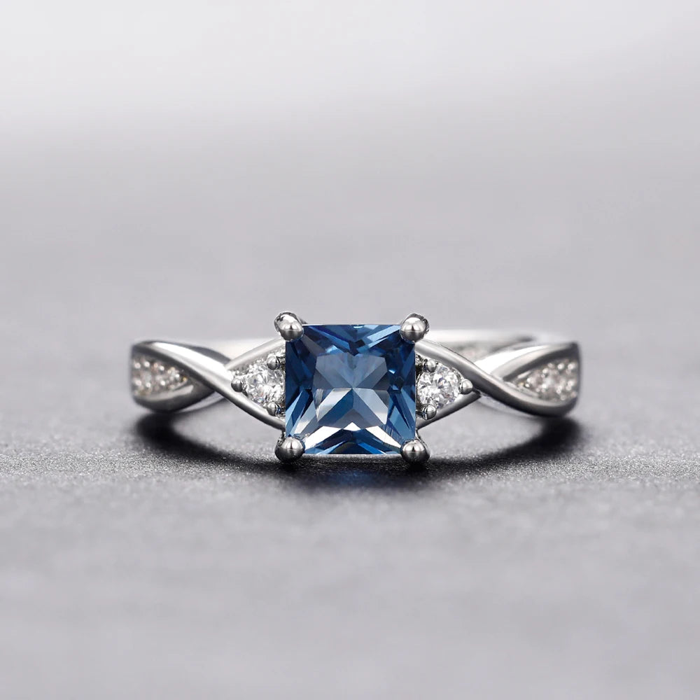 Blue Cubic Zirconia Rings